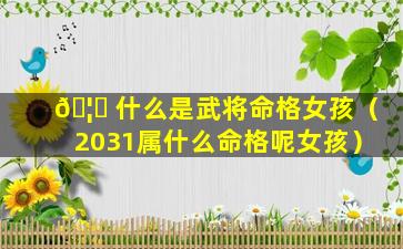 🦅 什么是武将命格女孩（2031属什么命格呢女孩）